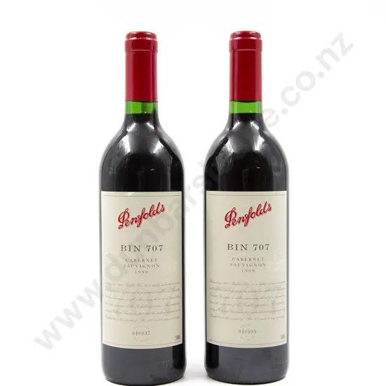 2 Bottles Australian Penfolds BIN 707 Cabernet Sauvignon 1999