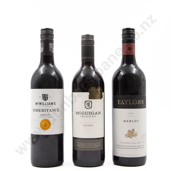 3 Bottles Assorted Australian Merlot & Shiraz