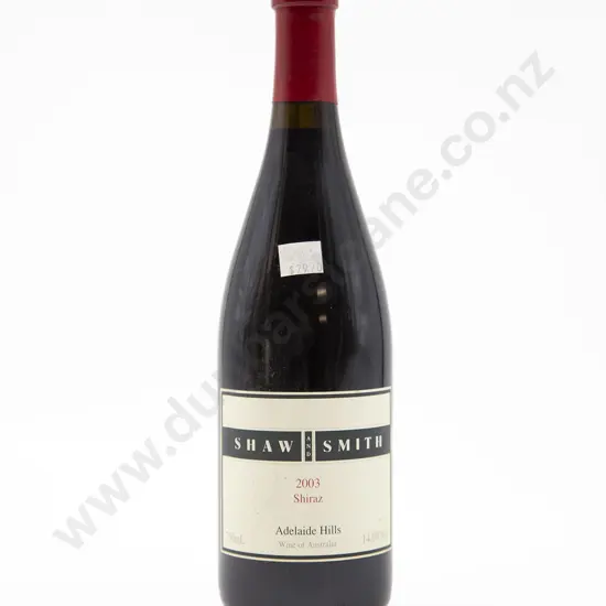1 Bottle Australian Shaw & Smith 2003 Shiraz Adelaide Hills