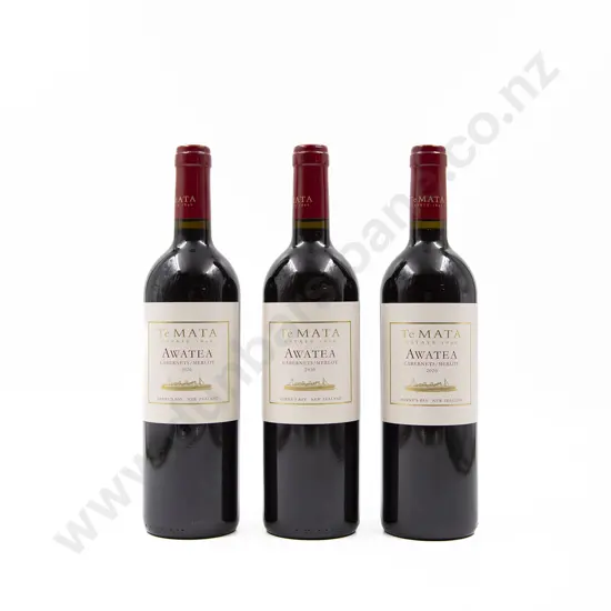 3 Bottles NZ Te Mata 'AWATEA' Cebernet/Merlot Hawkes Bay 2020