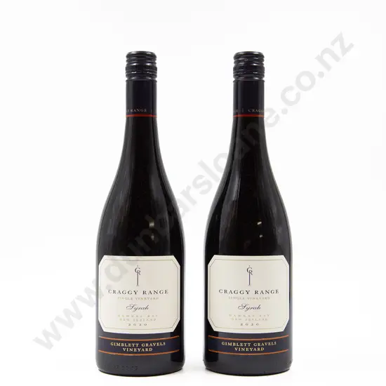 2 Bottles NZ Craggy Range Gimblett Gravels Single Vineyard Hawkes Bay Syrah 2020
