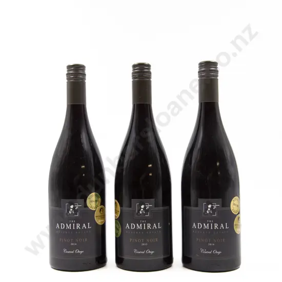 3 Bottles NZ The Admiral Reserve Estate Central Otago Pinot Noir 2013/2014