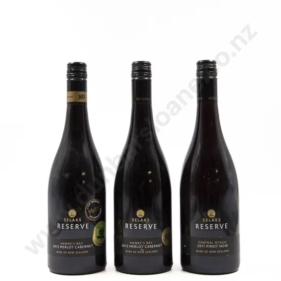 3 Bottles NZ Selaks Reserve Red Wine