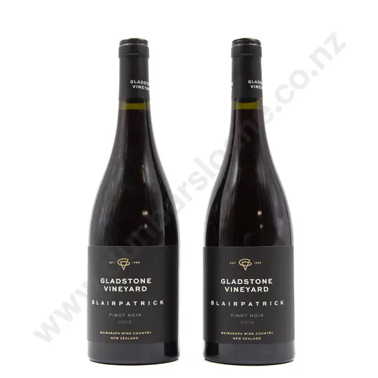 2 Bottles NZ Gladstone Vineyard 'BLAIR PATRICK' Pinot Noir 2019