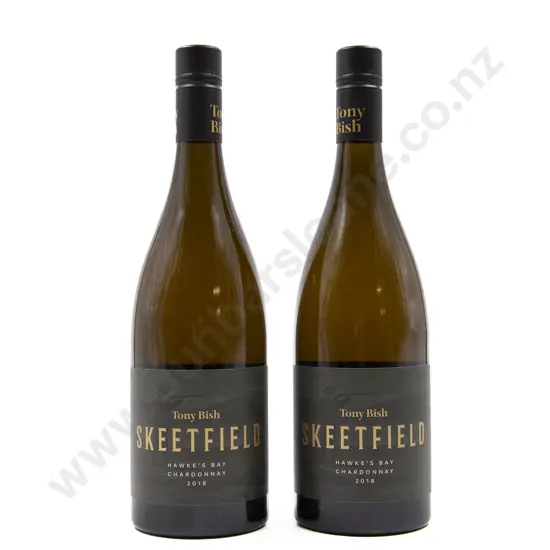 2 Bottles NZ Tony Bish Wines Skeetfield Hawke's Bay Chardonnay 2018