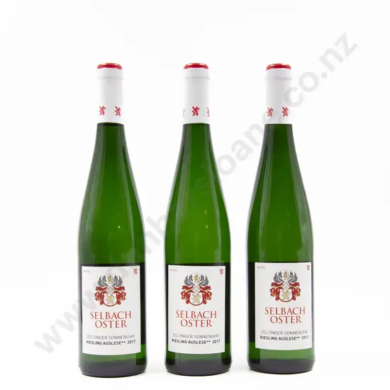 3 Bottles German Selbach Oster Zeltinger Sonnenuhr Riesling AUSLESE 2017