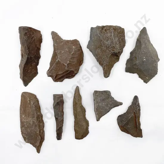 Nine Various Awls From The Pitcairn Islands