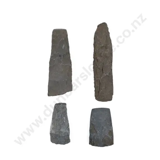 Three Adze Roughouts With Fragment From The Pitcairn Islands