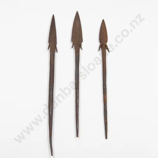 Three African Iron Age Rat Tail Spear Points