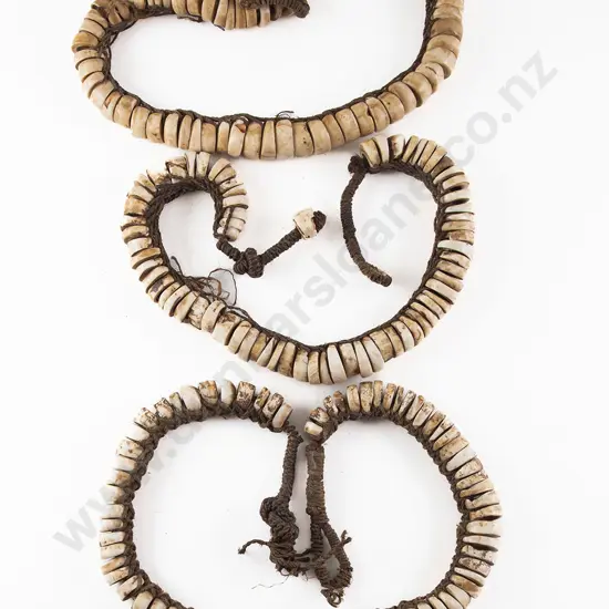 Three Cowrie Shell Currency Necklaces From The Madang Province