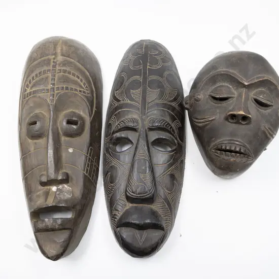 Three African Face Masks