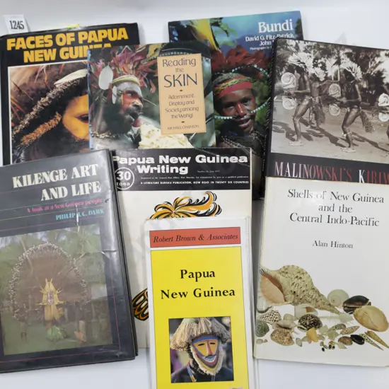 Collection of Various Papua New Guinea Reference Books (7) with Map