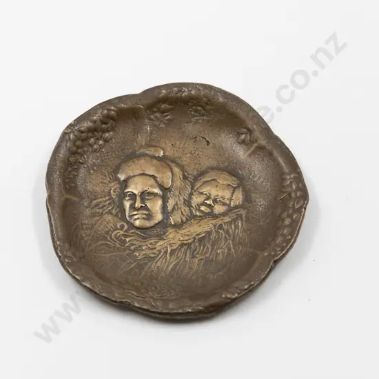 Bronze Maori Mother and Child Dish