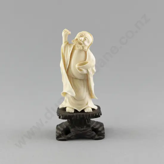 Carved Ivory Figure On Stand
