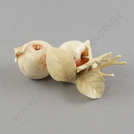 Carved Ivory Apples Ornament