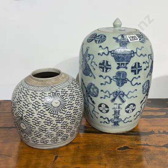 Two 19thC Chinese Blue and White Jars