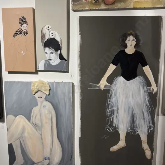 Susan Adams - Ballerina with Curl- Acrylic on Canvas & Others