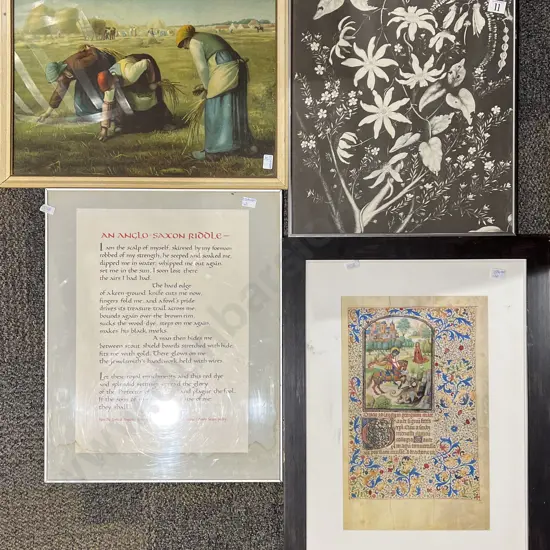 Four Assorted Framed Prints Including Rei Hamon