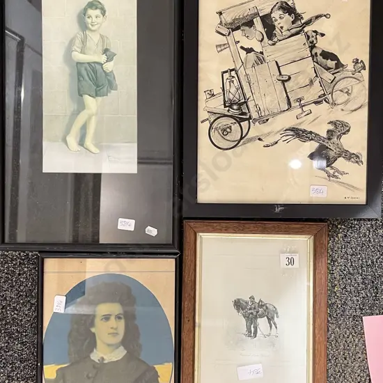 Four Assorted Framed Works
