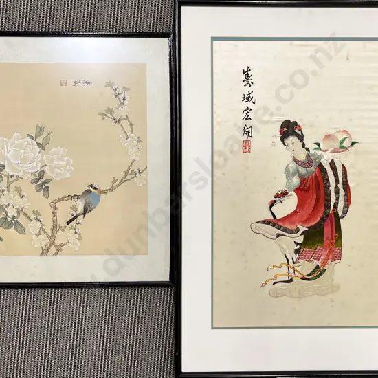 Embroidered Silk Panel & Painting on Silk (2)