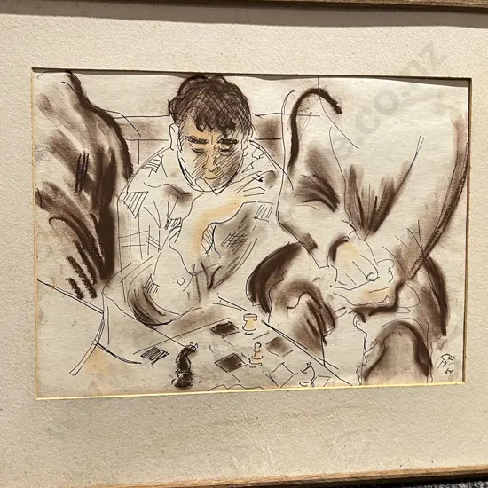 Unknown Artist - Pen and Conte Sketch