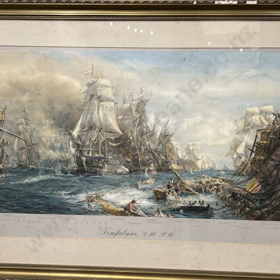 W.Y.Wyllie - Trafalgar 230PM - Gilt Framed Bookplate