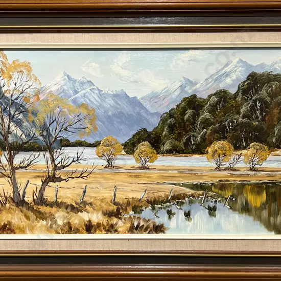 Peter Long - West Arm Matukituki River Lake Wanaka - Oil on Board
