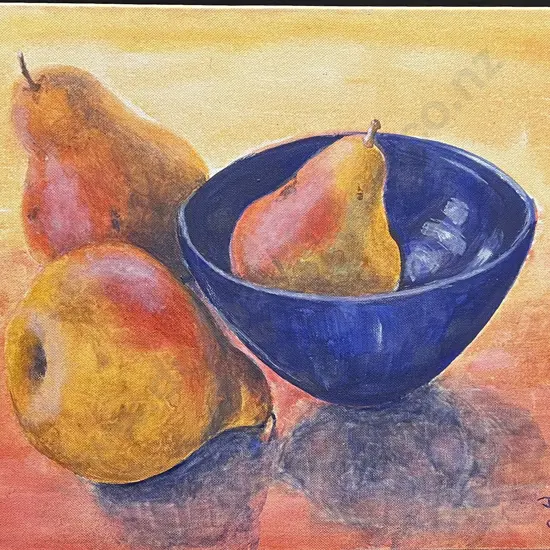 Unknown artist - Still Life With Pears - Acrylic on Canvas