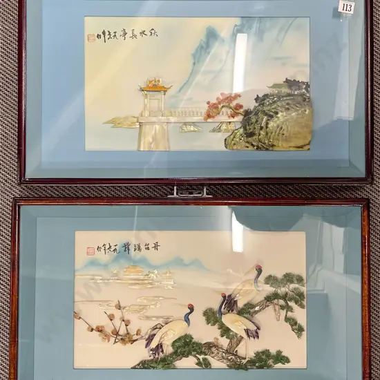 Two Framed 3D Shell Artworks