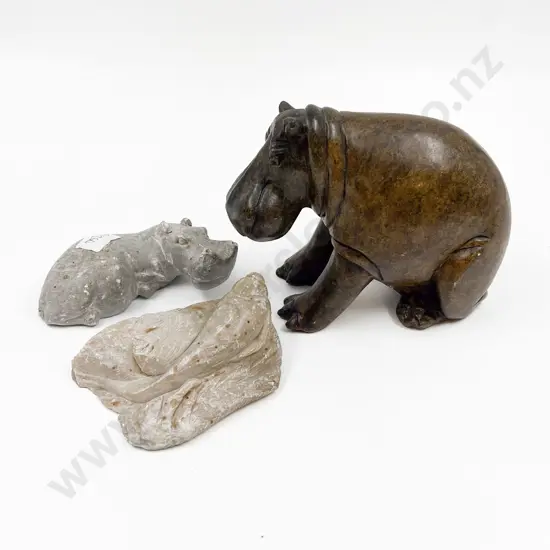 Three Hard Stone Animal Ornaments
