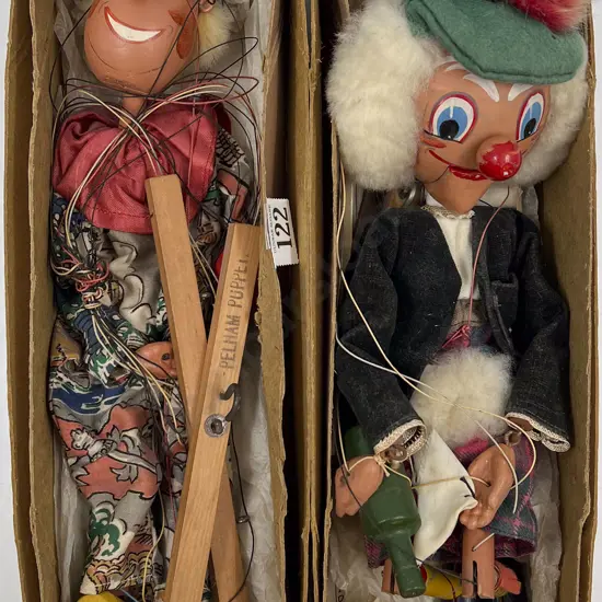 Two Boxed Pelham Puppets