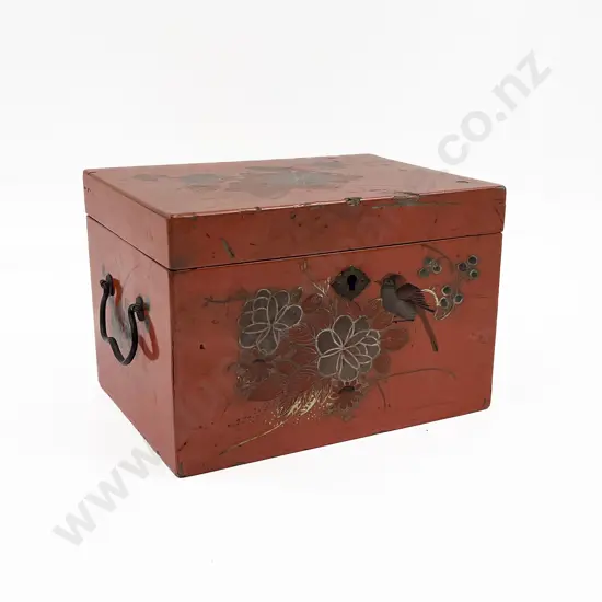Oriental Lacquered Tea Caddy