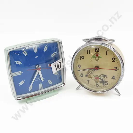 Two Boxed Retro Alarm Clocks