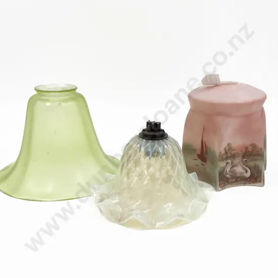 Three Vintage Glass Light Shades
