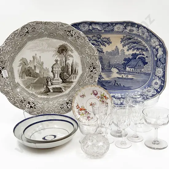 Two Meat Plates together with Assorted Glassware etc