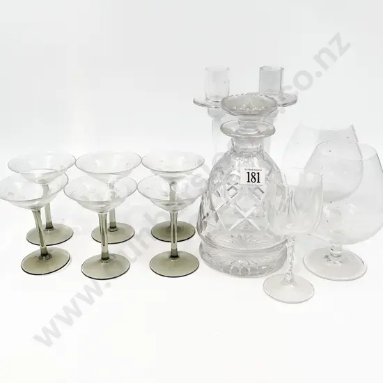 Small Quantity of Assorted Crystal and Glass Ware including Decanter