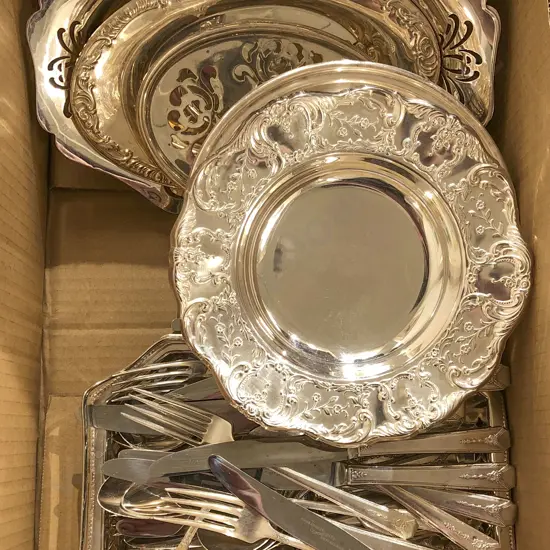Box of Assorted S/Plate and Cutlery