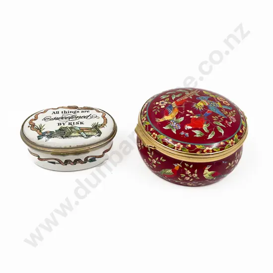 Two Halcyon Days Enamel Trinket Boxes