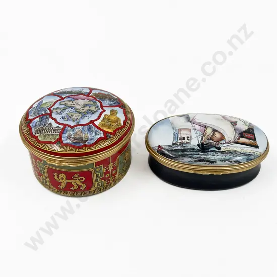 Two Halcyon Days Enamel Trinket Boxes