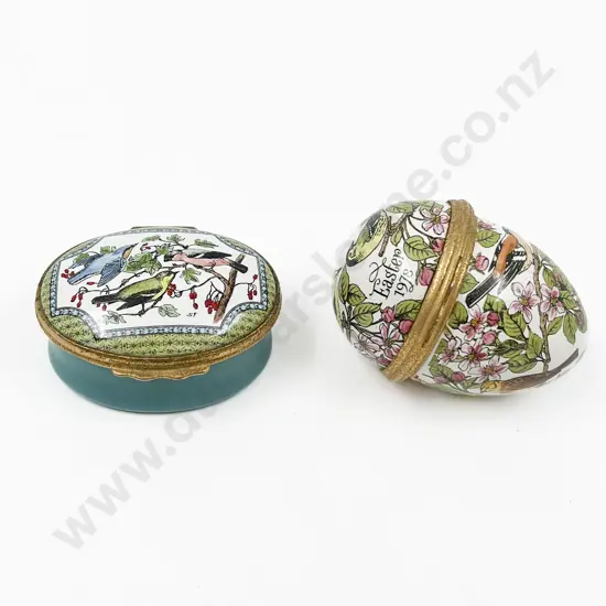 Two Halcyon Days Enamel Trinket Boxes