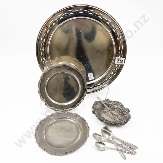 Nine Pieces of Assorted Silver on Plated Tray etc