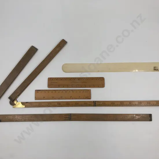 Small Quantity of Assorted Vintage Rulers etc