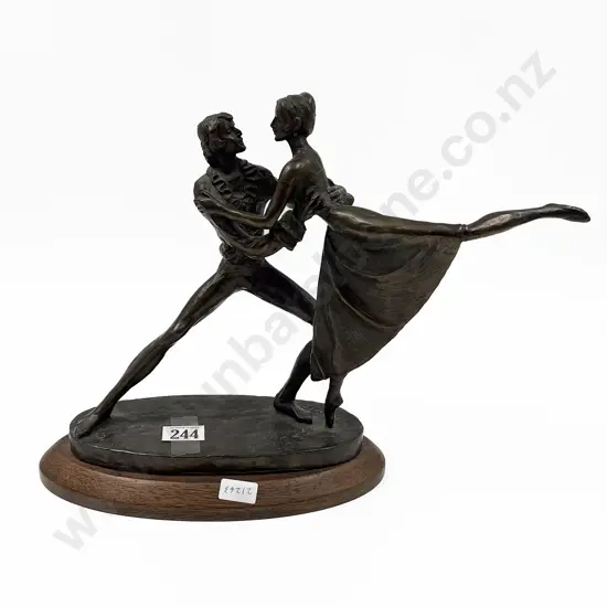 Bronze Figure Group of Dancers Signed Kim.B