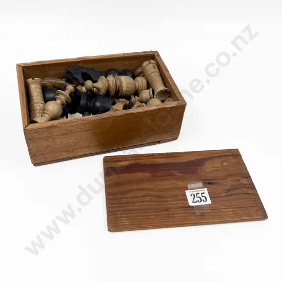 Small Box of Vintage Chess Pieces