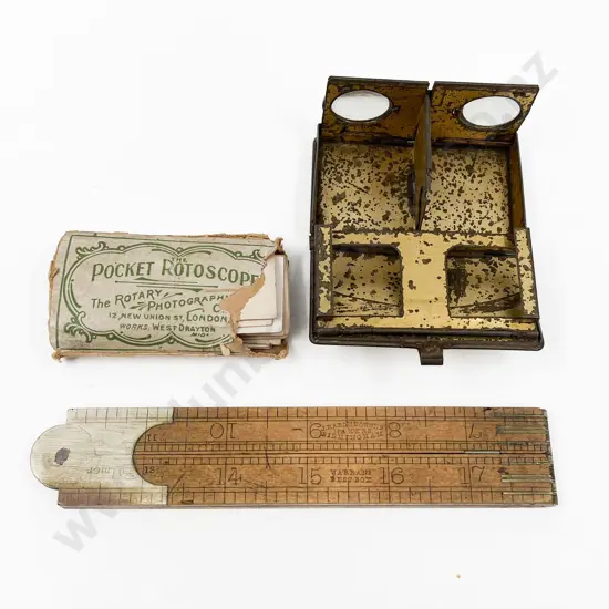 Pocket Rotoscope with Cards and Vintage Ruler