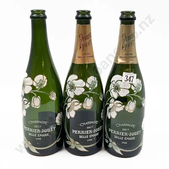 Three Assorted Vintage Perrier Jouet Champagne Bottles