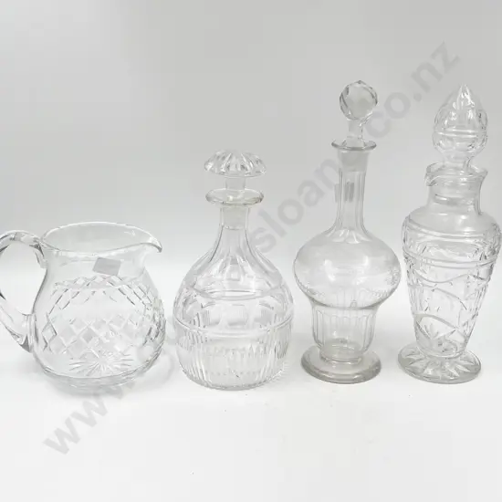 Three Decanters and Crystal Jug