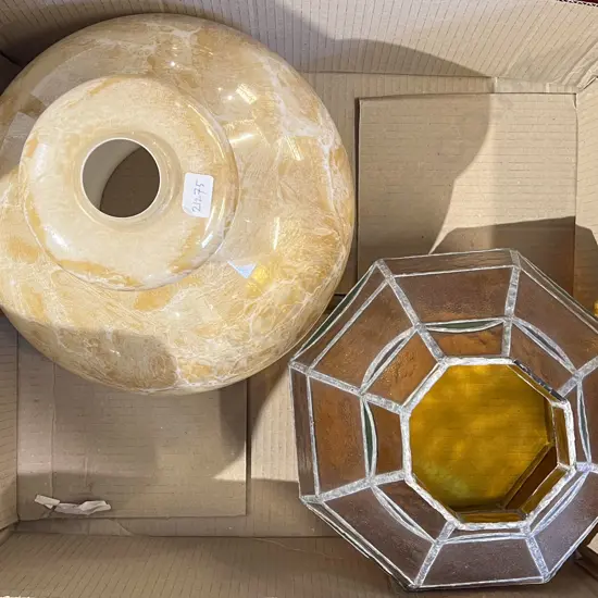 Two Vintage Glass Lightshades