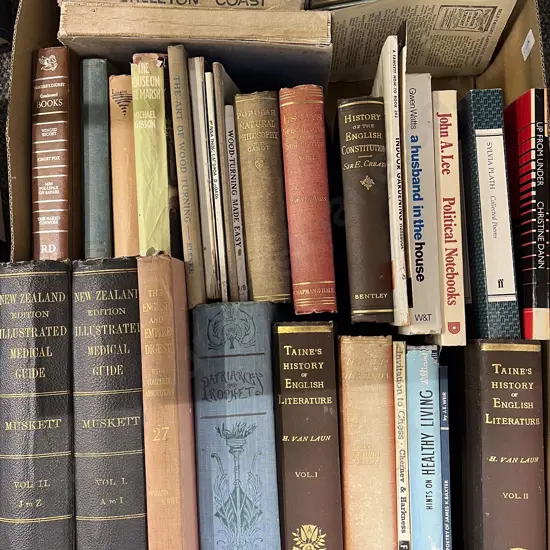 Box of Assorted Vintage Books including NZ Illustrated Medical Guide Vol. 1 & 2