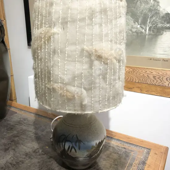 Pottery Lamp Base together with Shade